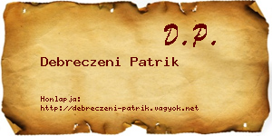 Debreczeni Patrik névjegykártya